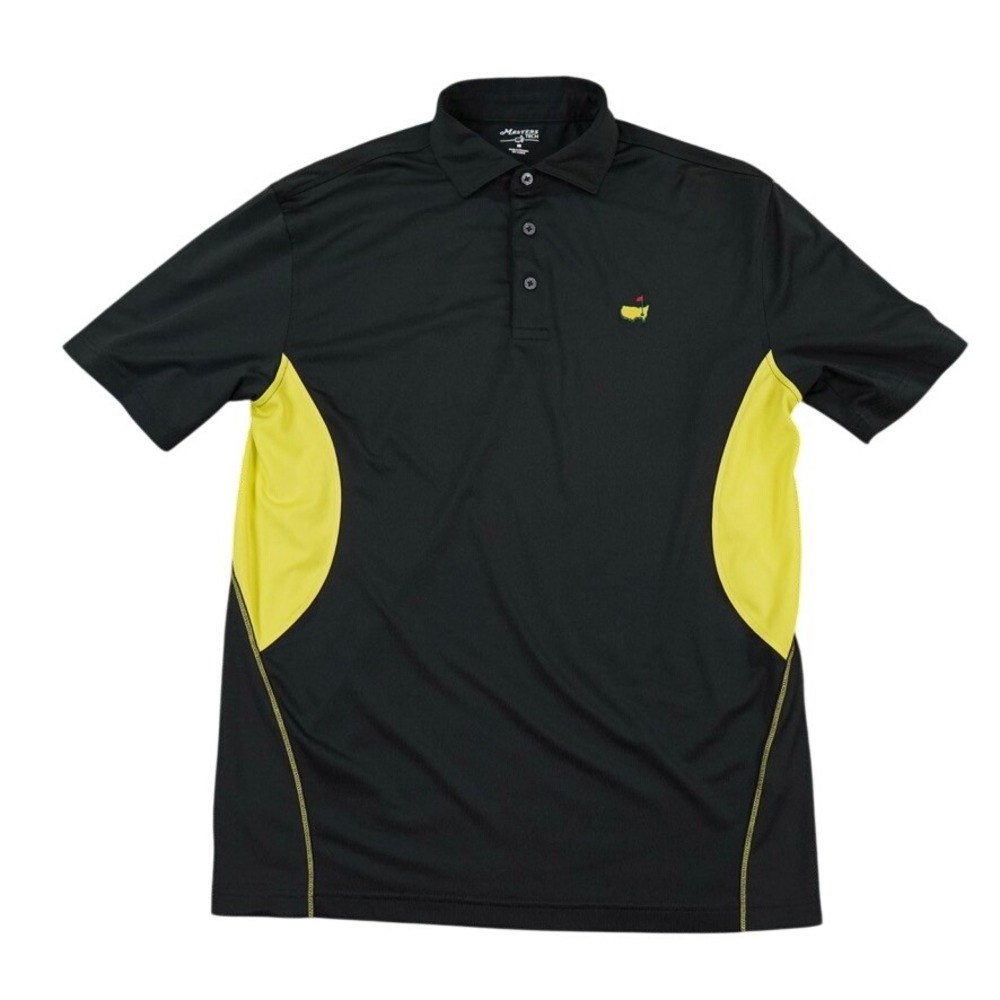 Masters Tech Polo Shirt Mens M Black Yellow 2015 Tournament Golf Jordan Spieth